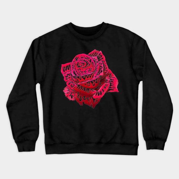 Red Rose of Love Crewneck Sweatshirt by Humboldt A.R.T